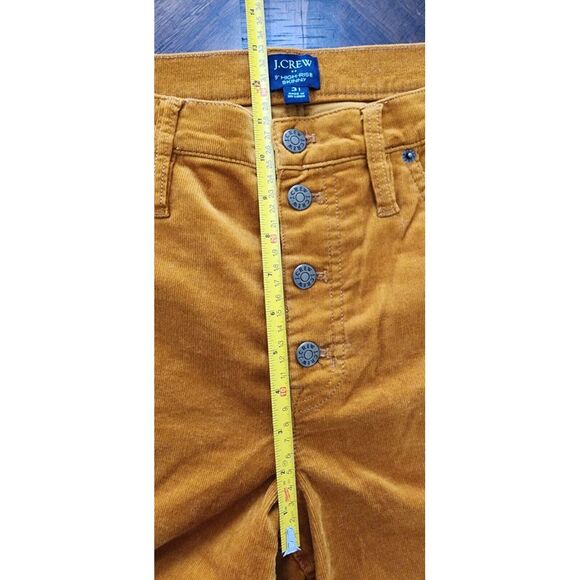 Women's J.Crew Size 31‎ 9" High-Rise Skinny Button Fly Gold Corduroy Pants - Picture 7 of 9
